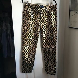 Goil Foil Print Holiday Pants